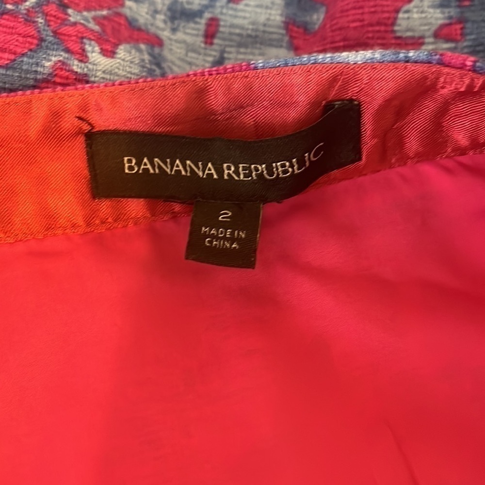Banana Republic Blue and‎ Hot Pink Floral Print Skirt Size 2 - Picture 7 of 9